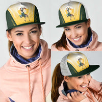South Africa Rugby Mesh Trucker Cap Springboks Mascot Sporty Style