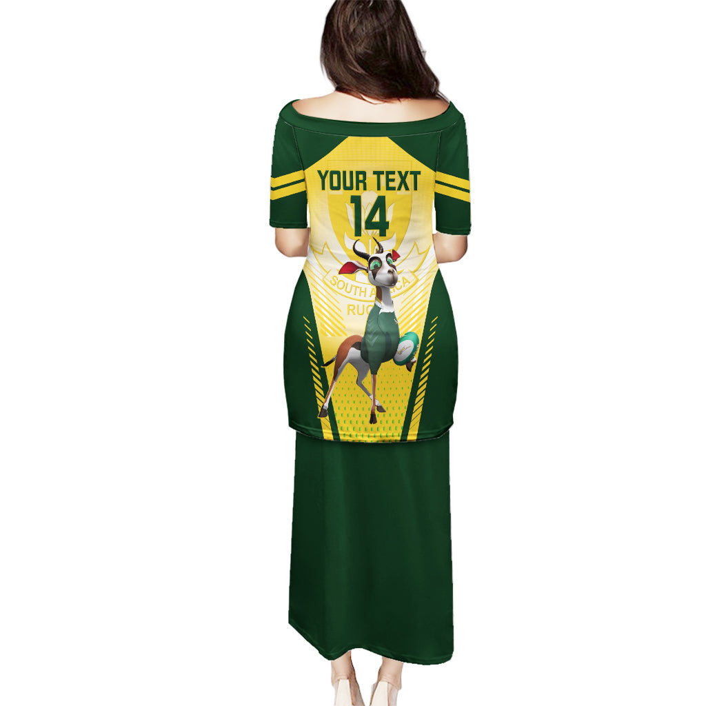 Custom South Africa Rugby Puletasi 2023 World Cup Springboks Mascot - Wonder Print Shop