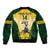 Custom South Africa Rugby Sleeve Zip Bomber Jacket 2023 World Cup Springboks Mascot - Wonder Print Shop
