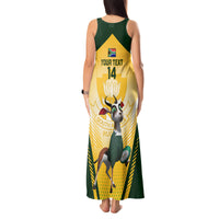 Custom South Africa Rugby Tank Maxi Dress 2023 World Cup Springboks Mascot - Wonder Print Shop