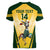 Custom South Africa Rugby Women V Neck T Shirt 2023 World Cup Springboks Mascot - Wonder Print Shop