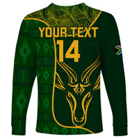 Custom South Africa Rugby Long Sleeve Shirt 2023 Go Champions Springboks With Protea - Wonder Print Shop