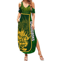 Custom South Africa Rugby Summer Maxi Dress 2023 Go Champions Springboks With Protea - Wonder Print Shop
