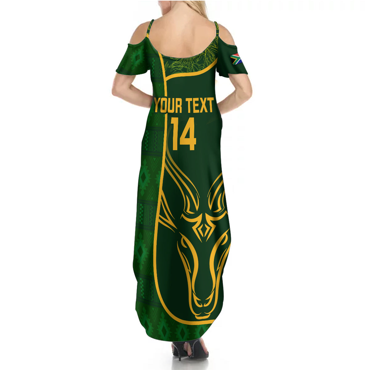 Custom South Africa Rugby Summer Maxi Dress 2023 Go Champions Springboks With Protea - Wonder Print Shop