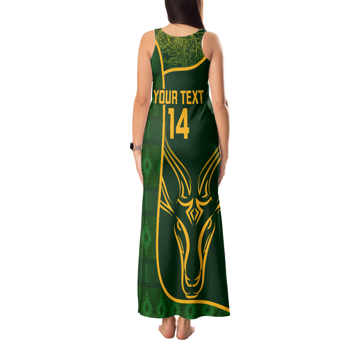 Custom South Africa Rugby Tank Maxi Dress 2023 Go Champions Springboks With Protea - Wonder Print Shop
