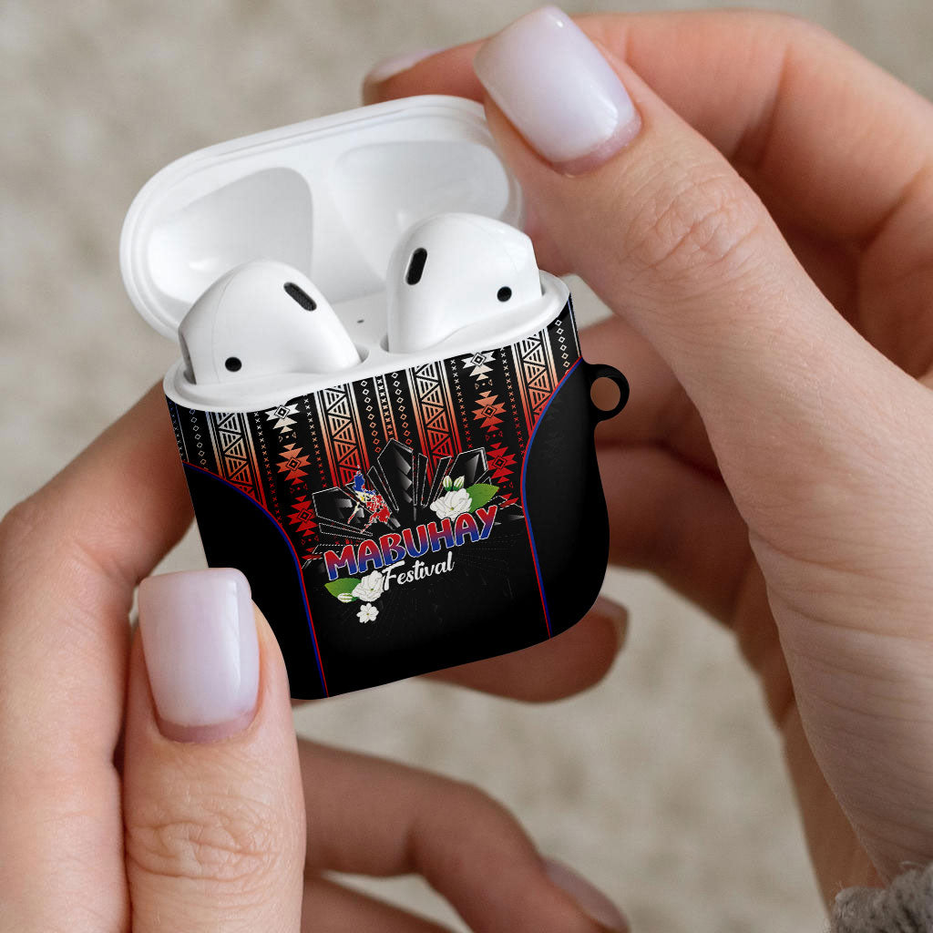 Mabuhay Philippines Festival AirPods Case Filipino Map Sampaguita Igorot Pattern