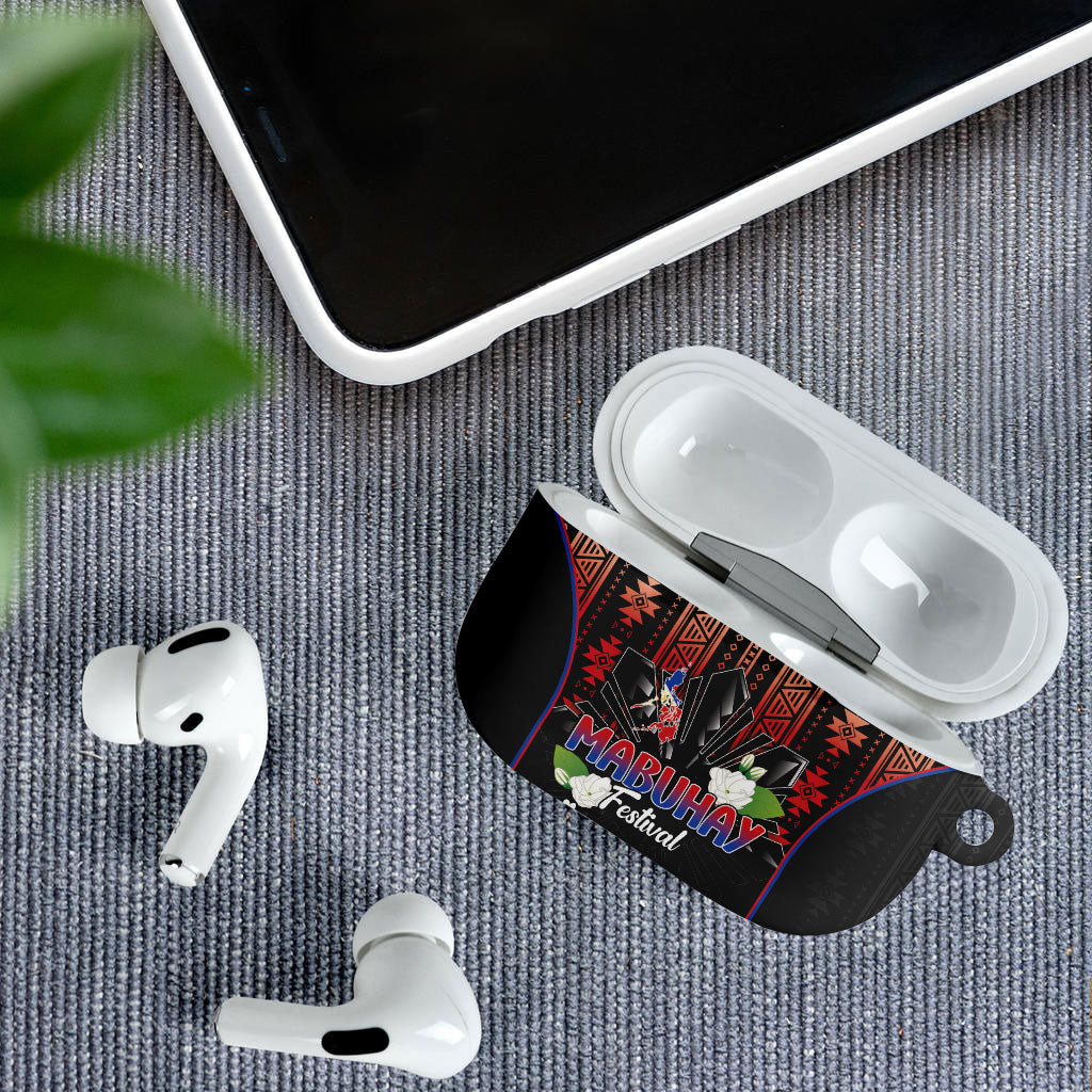Mabuhay Philippines Festival AirPods Case Filipino Map Sampaguita Igorot Pattern