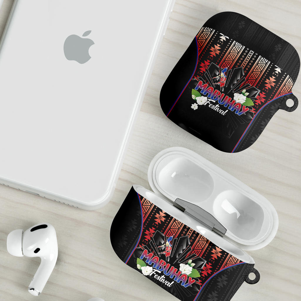 Mabuhay Philippines Festival AirPods Case Filipino Map Sampaguita Igorot Pattern