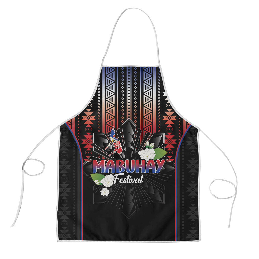 Mabuhay Philippines Festival Apron Filipino Map Sampaguita Igorot Pattern
