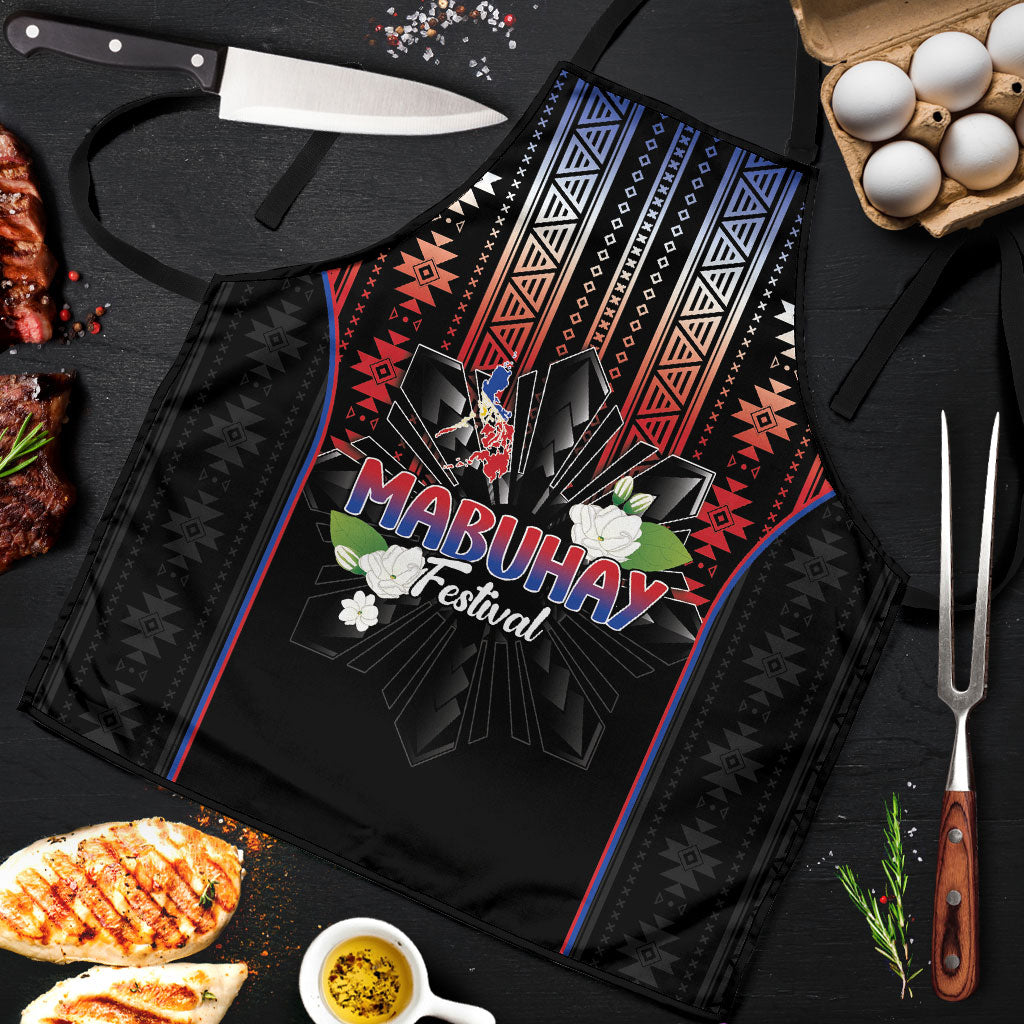 Mabuhay Philippines Festival Apron Filipino Map Sampaguita Igorot Pattern