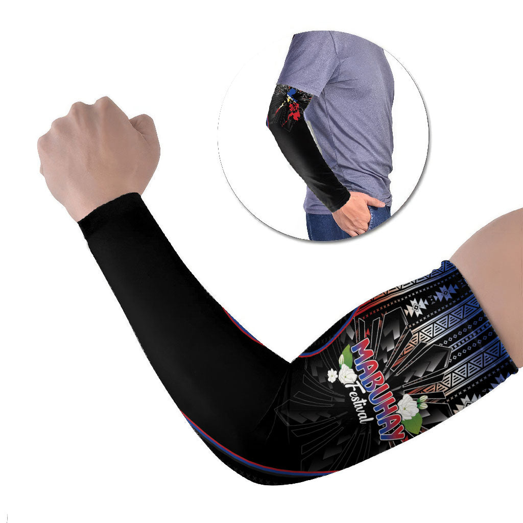 Mabuhay Philippines Festival Arm Sleeves Filipino Map Sampaguita Igorot Pattern