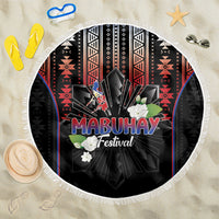 Mabuhay Philippines Festival Beach Blanket Filipino Map Sampaguita Igorot Pattern