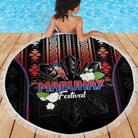 Mabuhay Philippines Festival Beach Blanket Filipino Map Sampaguita Igorot Pattern