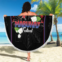 Mabuhay Philippines Festival Beach Blanket Filipino Map Sampaguita Igorot Pattern