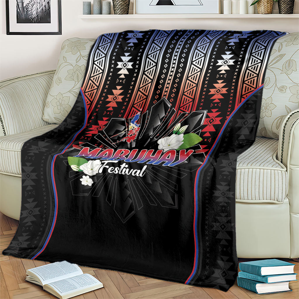 Mabuhay Philippines Festival Blanket Filipino Map Sampaguita Igorot Pattern