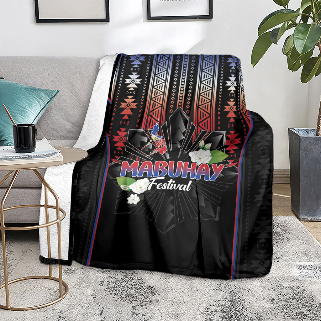 Mabuhay Philippines Festival Blanket Filipino Map Sampaguita Igorot Pattern