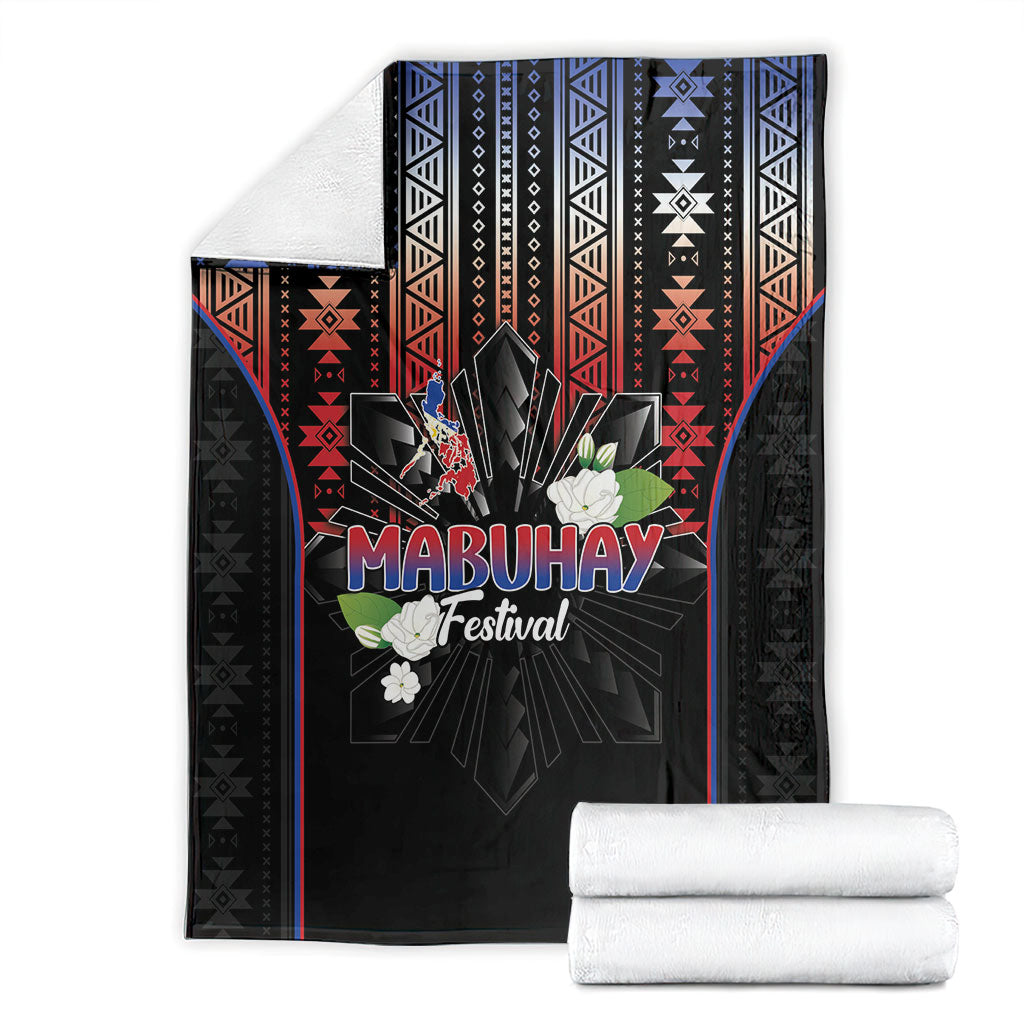 Mabuhay Philippines Festival Blanket Filipino Map Sampaguita Igorot Pattern