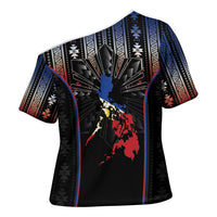 Mabuhay Philippines Festival Cross Shoulder Shirt Filipino Map Sampaguita Igorot Pattern