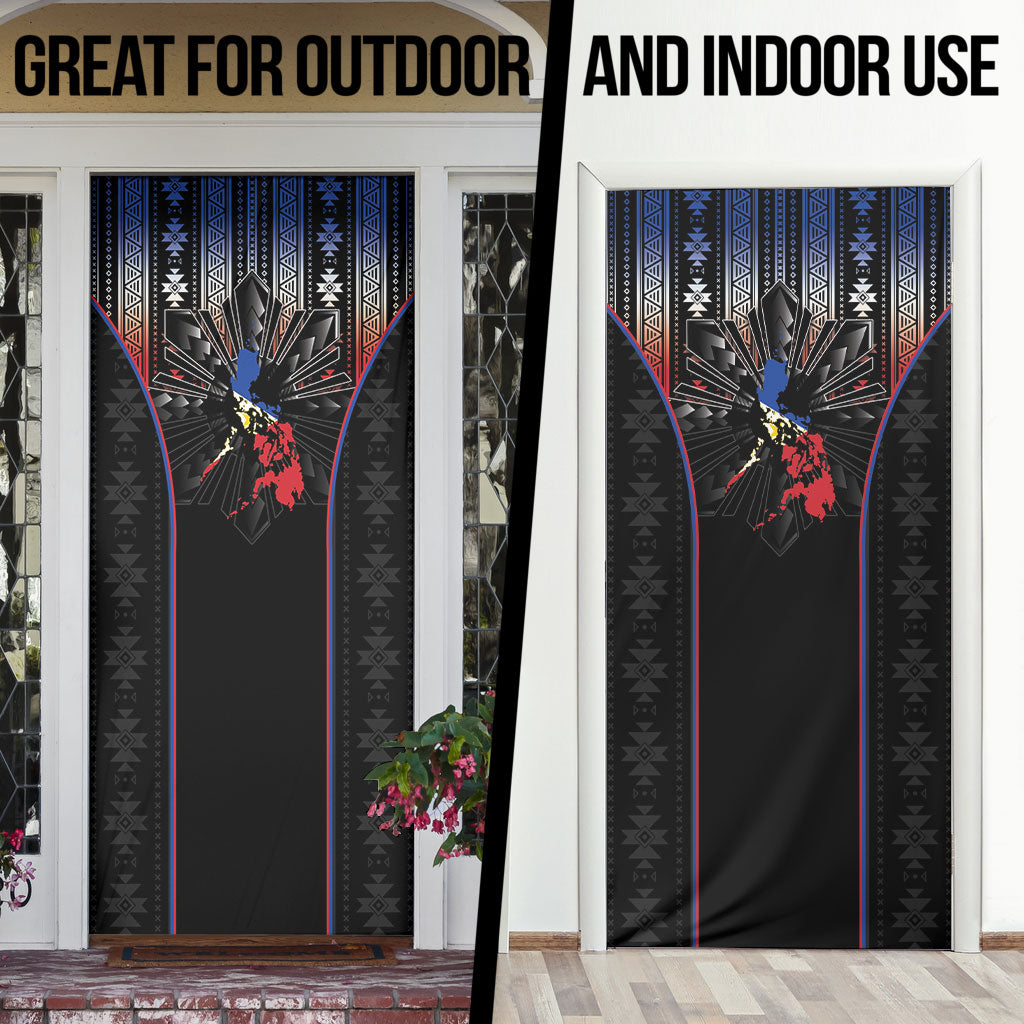 Mabuhay Philippines Festival Door Cover Filipino Map Sampaguita Igorot Pattern