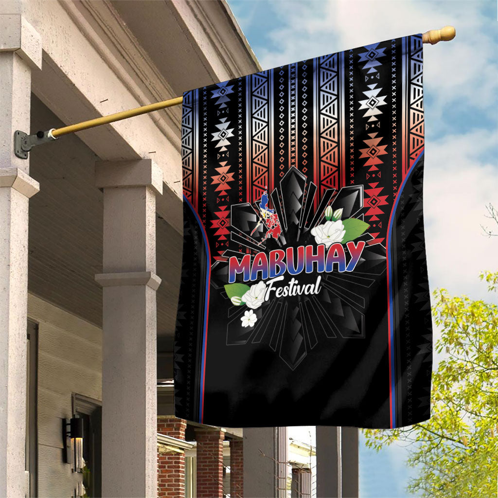 Mabuhay Philippines Festival Garden Flag Filipino Map Sampaguita Igorot Pattern