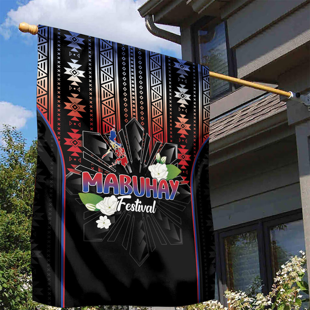 Mabuhay Philippines Festival Garden Flag Filipino Map Sampaguita Igorot Pattern