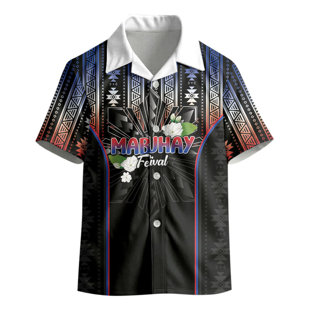 Mabuhay Philippines Festival Kid Hawaiian Shirt Filipino Map Sampaguita Igorot Pattern