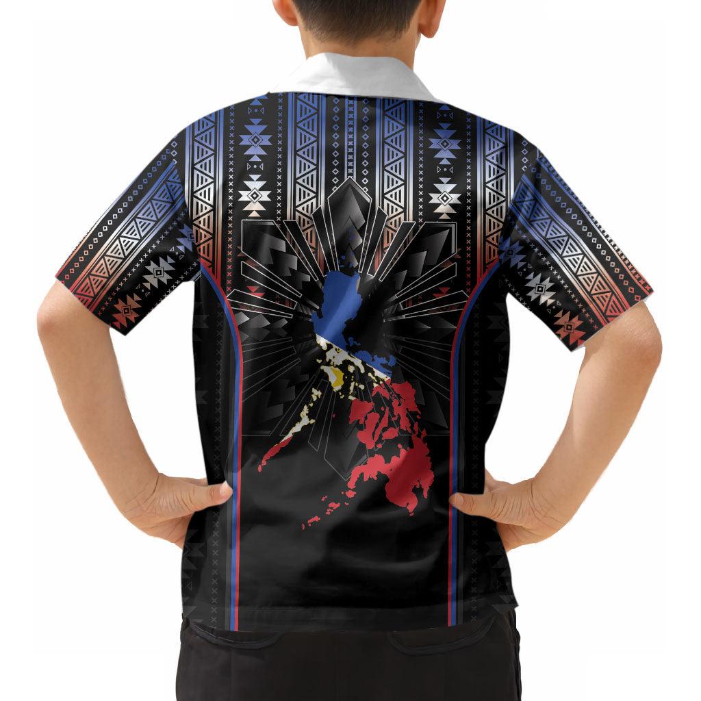 Mabuhay Philippines Festival Kid Hawaiian Shirt Filipino Map Sampaguita Igorot Pattern
