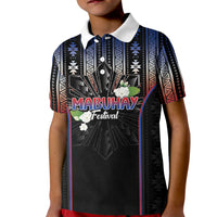 Mabuhay Philippines Festival Kid Polo Shirt Filipino Map Sampaguita Igorot Pattern