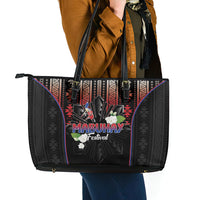 Mabuhay Philippines Festival Leather Tote Bag Filipino Map Sampaguita Igorot Pattern