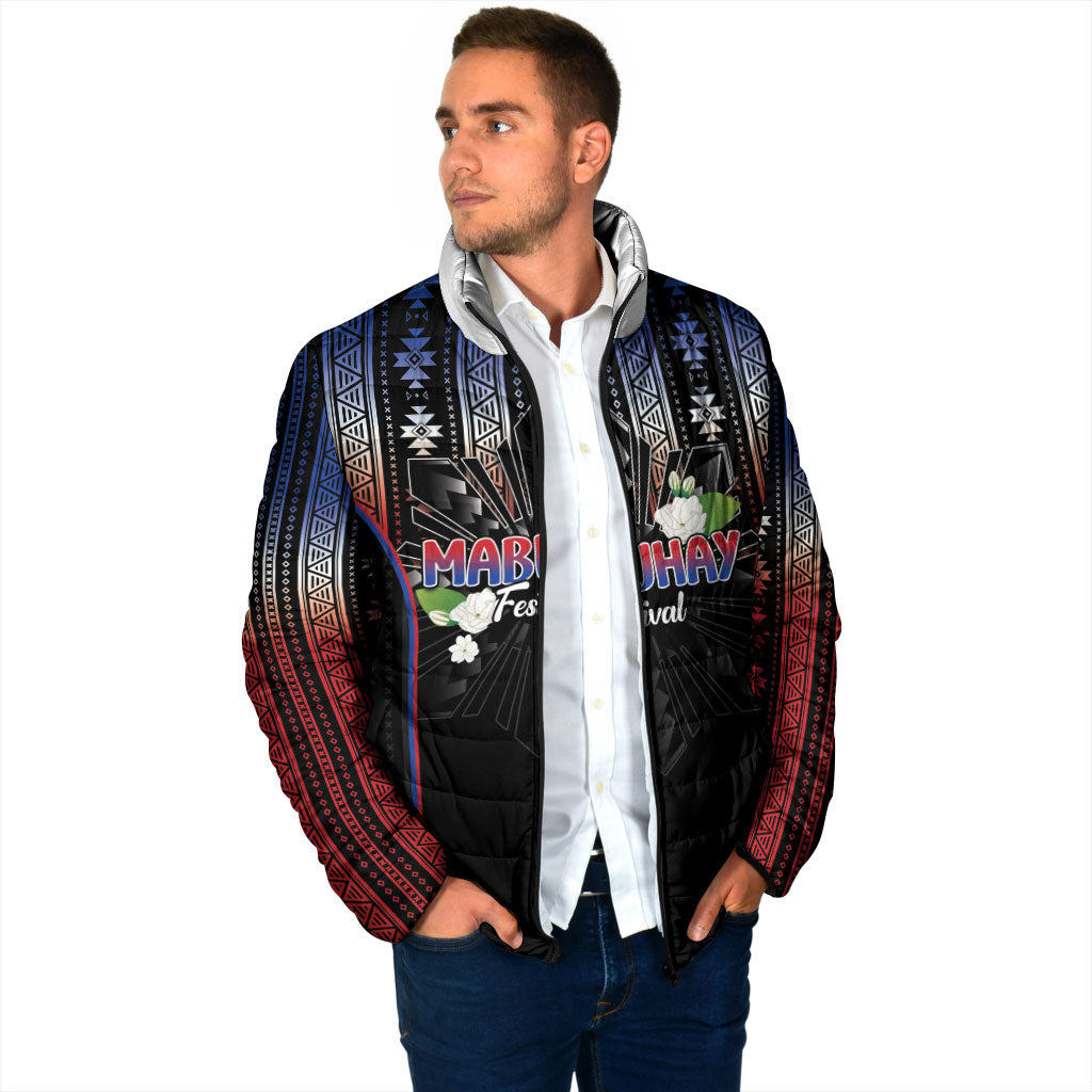 Mabuhay Philippines Festival Padded Jacket Filipino Map Sampaguita Igorot Pattern