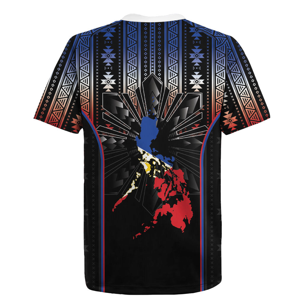 Mabuhay Philippines Festival Rugby Jersey Filipino Map Sampaguita Igorot Pattern