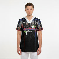 Mabuhay Philippines Festival Scrub Top Filipino Map Sampaguita Igorot Pattern