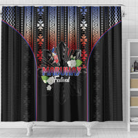 Mabuhay Philippines Festival Shower Curtain Filipino Map Sampaguita Igorot Pattern