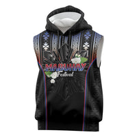 Mabuhay Philippines Festival Sleeveless Hoodie Filipino Map Sampaguita Igorot Pattern