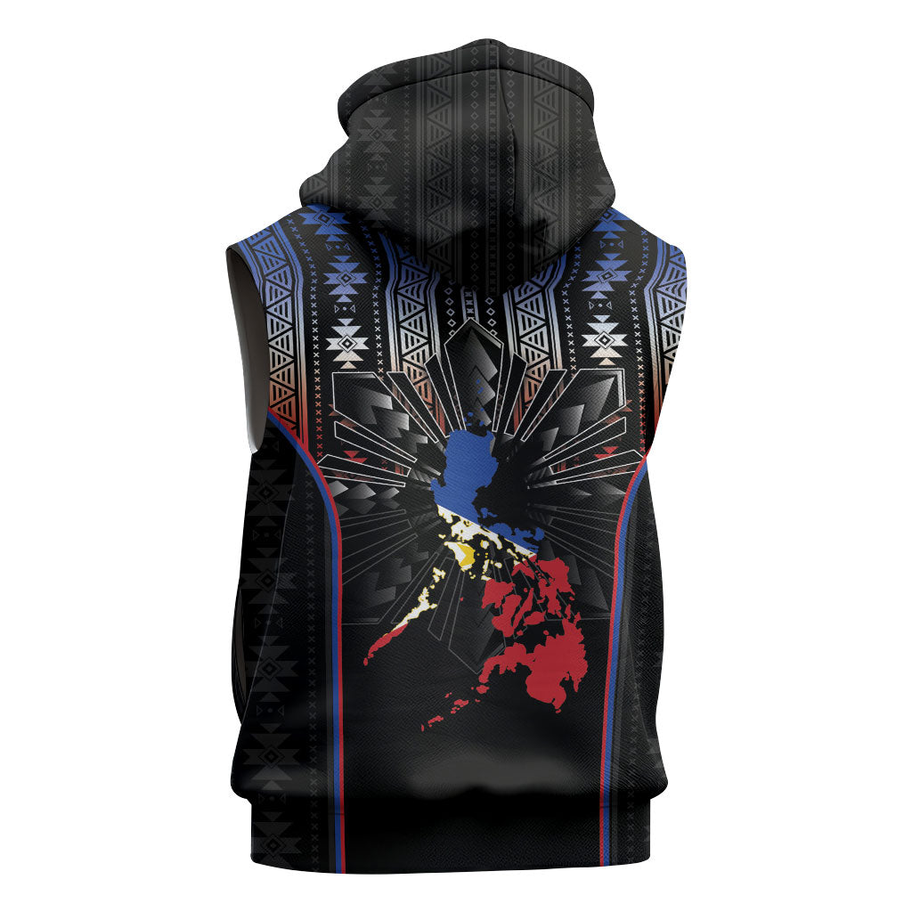 Mabuhay Philippines Festival Sleeveless Hoodie Filipino Map Sampaguita Igorot Pattern