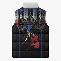 Mabuhay Philippines Festival Sleeveless Puffer Jacket Filipino Map Sampaguita Igorot Pattern