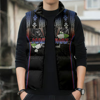 Mabuhay Philippines Festival Sleeveless Puffer Jacket Filipino Map Sampaguita Igorot Pattern