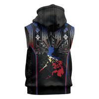 Mabuhay Philippines Festival Sleeveless Zip Hoodie Filipino Map Sampaguita Igorot Pattern
