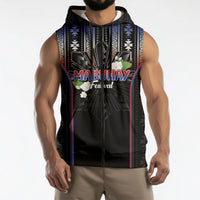 Mabuhay Philippines Festival Sleeveless Zip Hoodie Filipino Map Sampaguita Igorot Pattern