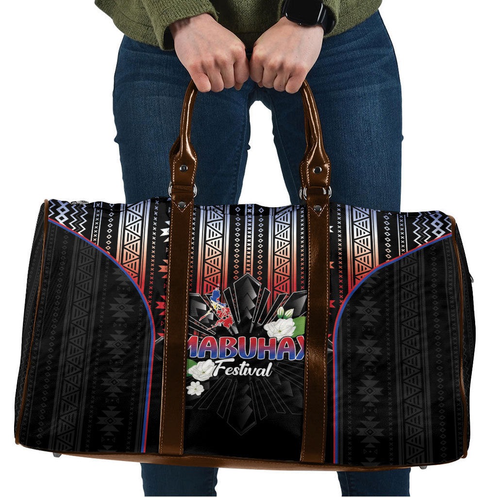 Mabuhay Philippines Festival Travel Bag Filipino Map Sampaguita Igorot Pattern