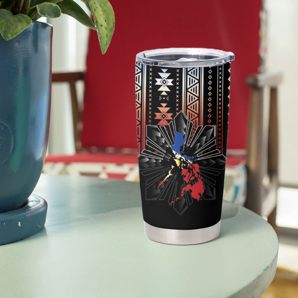 Mabuhay Philippines Festival Tumbler Cup Filipino Map Sampaguita Igorot Pattern
