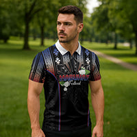 Mabuhay Philippines Festival Zipper Polo Shirt Filipino Map Sampaguita Igorot Pattern
