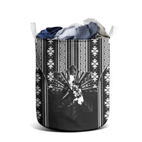 Mabuhay Philippines Festival Laundry Basket Filipino Map Black White Igorot Pattern