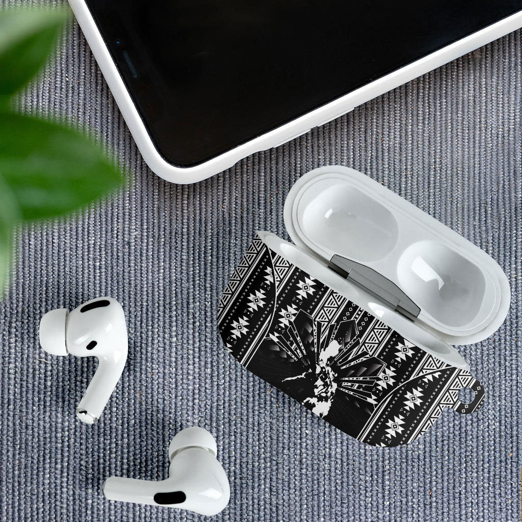Mabuhay Philippines Festival AirPods Case Filipino Map Black White Igorot Pattern