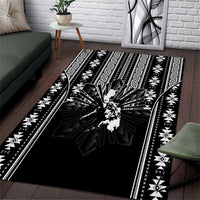 Mabuhay Philippines Festival Area Rug Filipino Map Black White Igorot Pattern