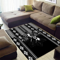 Mabuhay Philippines Festival Area Rug Filipino Map Black White Igorot Pattern