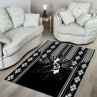 Mabuhay Philippines Festival Area Rug Filipino Map Black White Igorot Pattern