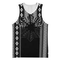 Mabuhay Philippines Festival Basketball Jersey Filipino Map Black White Igorot Pattern