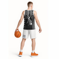 Mabuhay Philippines Festival Basketball Jersey Filipino Map Black White Igorot Pattern