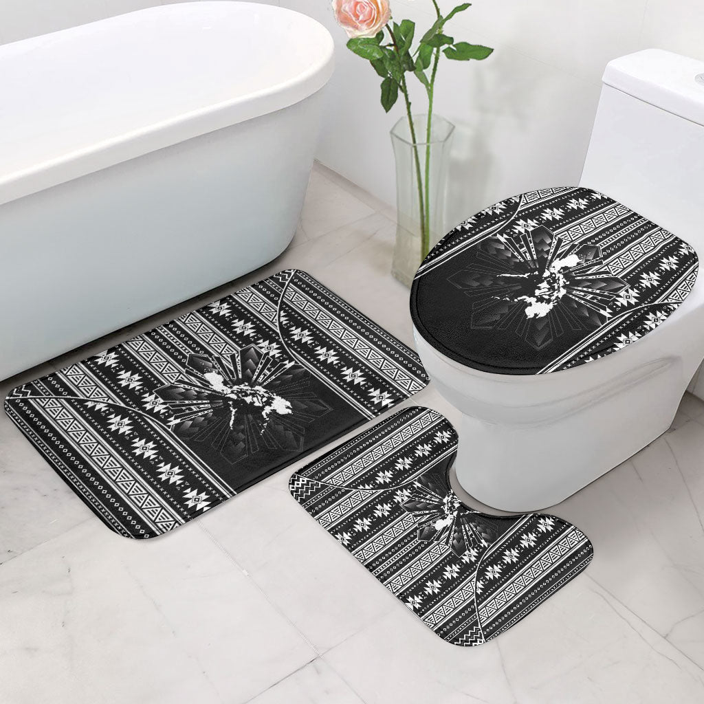 Mabuhay Philippines Festival Bathroom Set Filipino Map Black White Igorot Pattern